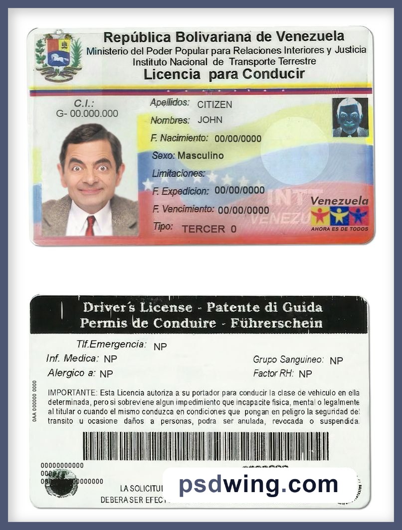 Venezuela Driving License